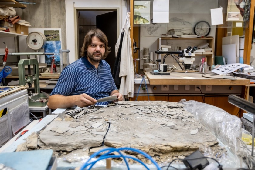 Fabio Magnani, paleontologo del Museo cantonale di storia naturale (foto di Chiara Micci/Garbani)